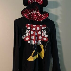 Disney Red and Black Polka Dot Hoodie